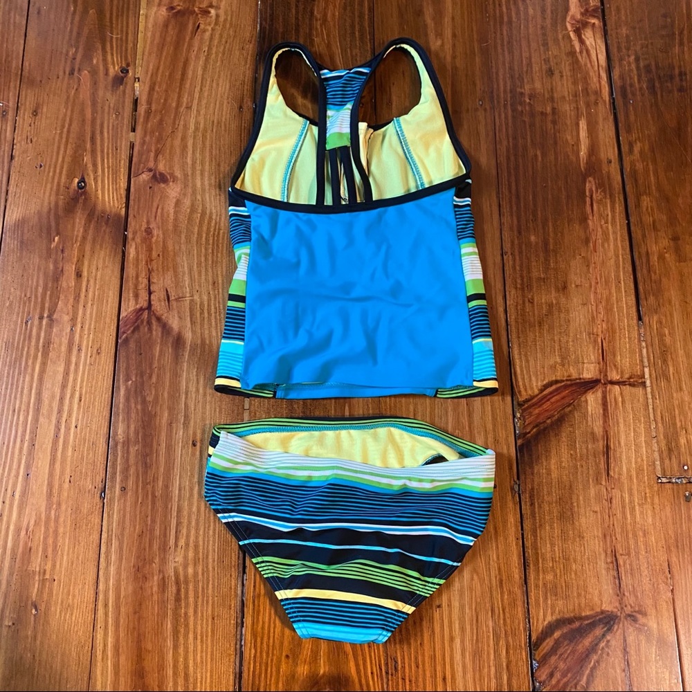 Multi Color Zip Up Tankini. - Picture 2 of 2